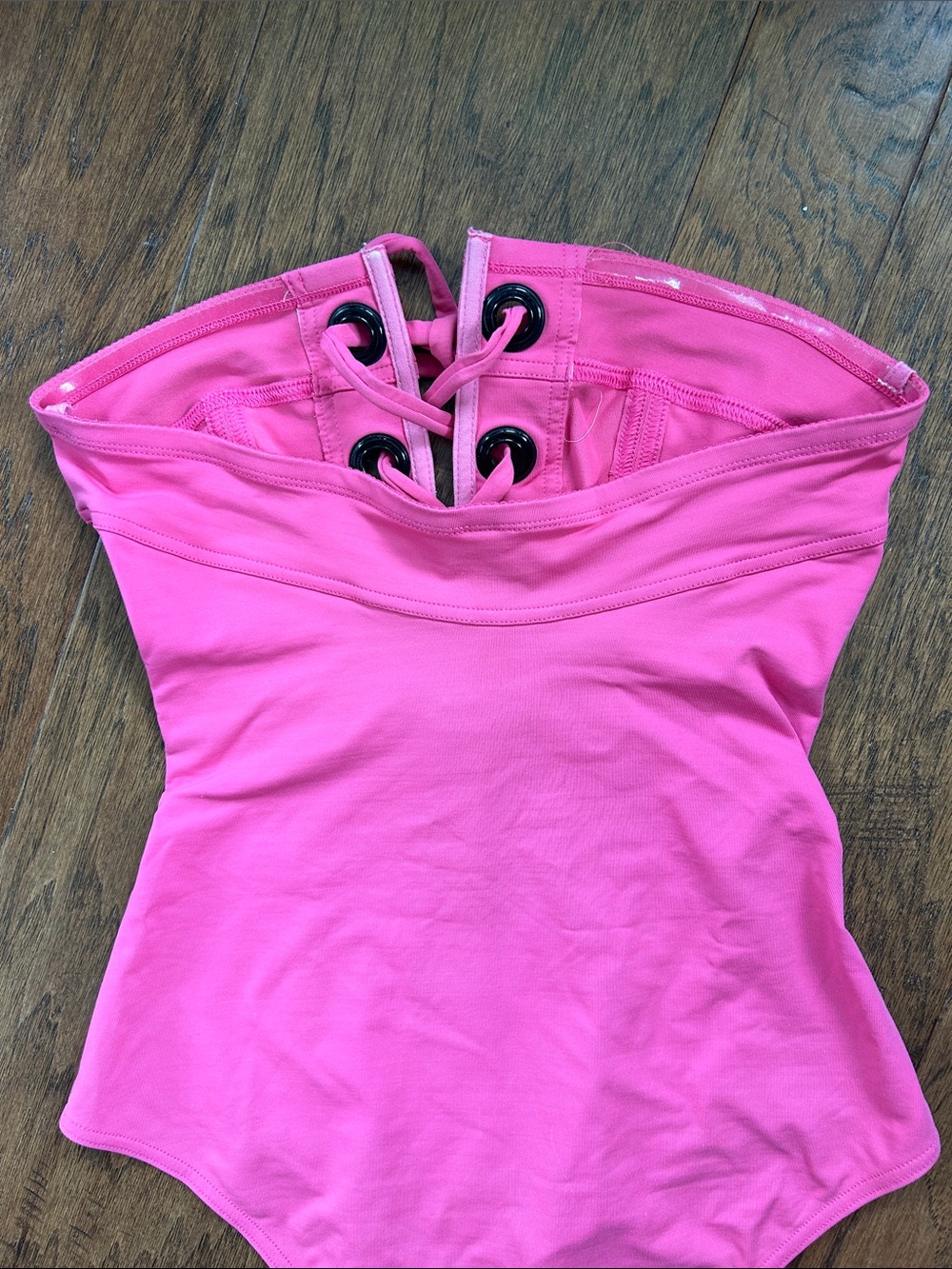 Eres Nikko Mila Lace-Up Bandeau Bathing Suit BRIGHT PINK Great Condition - Picture 6 of 16